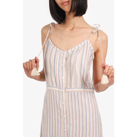 Veronica Beard Windansea Midi Dress Striped Printed Tiered Resort M New 282093 - Picture 5 of 10